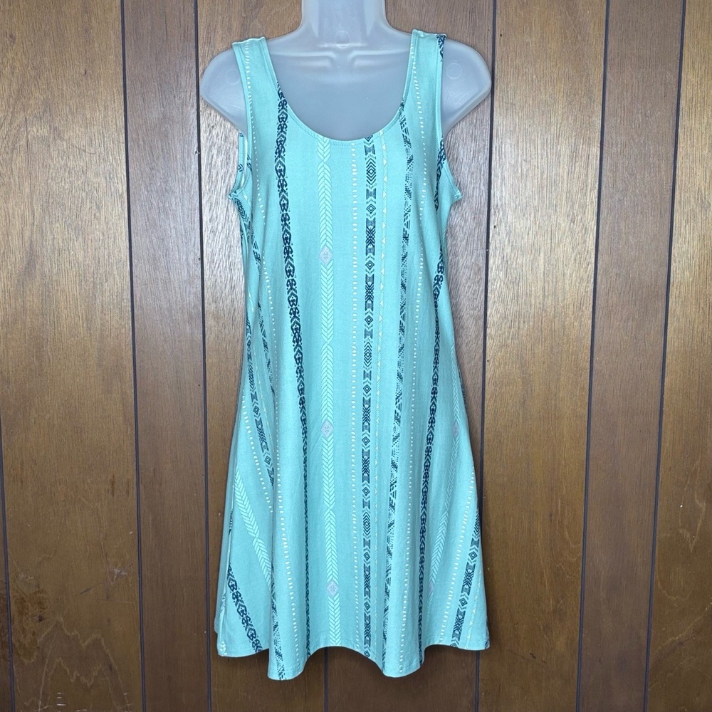 Mudd Dress Small Turquoise Tribal Print Boho‎ Skater Indie Y2K Coastal Cowgirl